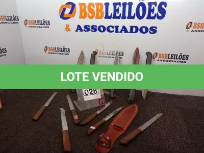 LOTE 028 - 01 LOTE C/APROXIMADAMENTE 12 FACAS MARCAS E MODELOS DIVERSOS. (NO ESTADO) ATENÇÃO! FAZER A VISITAÇÃO ANTES DE ARREMATAR, NÃO SABEMOS SE FUNCIONA. LEILÃO NÃO TEM GARANTIA E NEM DEVOLUÇÃO, SUJEITO A POSSÍVEIS AVARIAS VISÍVEIS/OCULTAS E/OU AUSÊNCIA DE COMPONENTES.