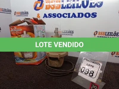 LOTE 098 - 01 BOMBA SUBMERSA DE POÇO. (NO ESTADO) ATENÇÃO! FAZER A VISITAÇÃO ANTES DE ARREMATAR, NÃO SABEMOS SE FUNCIONA. LEILÃO NÃO TEM GARANTIA E NEM DEVOLUÇÃO, SUJEITO A POSSÍVEIS AVARIAS VISÍVEIS/OCULTAS E/OU AUSÊNCIA DE COMPONENTES.