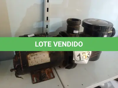 LOTE 183 - 01 BOMBA D´ÁGUA P/PISCINA. (NO ESTADO) ATENÇÃO! FAZER A VISITAÇÃO ANTES DE ARREMATAR, NÃO SABEMOS SE FUNCIONA. LEILÃO NÃO TEM GARANTIA E NEM DEVOLUÇÃO, SUJEITO A POSSÍVEIS AVARIAS VISÍVEIS/OCULTAS E/OU AUSÊNCIA DE COMPONENTES.