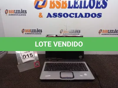 LOTE 015 - 01 NOTEBOOK MARCA HP. (NO ESTADO) ATENÇÃO! FAZER A VISITAÇÃO ANTES DE ARREMATAR, NÃO SABEMOS SE FUNCIONA. LEILÃO NÃO TEM GARANTIA E NEM DEVOLUÇÃO, SUJEITO A POSSÍVEIS AVARIAS VISÍVEIS/OCULTAS E/OU AUSÊNCIA DE COMPONENTES.