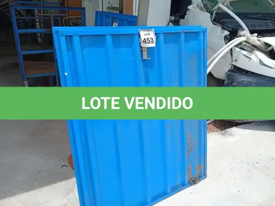 LOTE 453 - 02 PORTAS NA COR AZUL MEDINDO 1,00X16 COMPRIMENTO, 98 DE LARGURA.NA COR AZUL. (NO ESTADO) ATENÇÃO! FAZER A VISITAÇÃO ANTES DE ARREMATAR, NÃO SABEMOS SE FUNCIONA. LEILÃO NÃO TEM GARANTIA E NEM DEVOLUÇÃO, SUJEITO A POSSÍVEIS AVARIAS VISÍVEIS/OCULTAS E/OU AUSÊNCIA DE COMPONENTES.