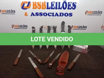 LOTE 028 - 01 LOTE C/APROXIMADAMENTE 12 FACAS MARCAS E MODELOS DIVERSOS. (NO ESTADO) ATENÇÃO! FAZER A VISITAÇÃO ANTES DE ARREMATAR, NÃO SABEMOS SE FUNCIONA. LEILÃO NÃO TEM GARANTIA E NEM DEVOLUÇÃO, SUJEITO A POSSÍVEIS AVARIAS VISÍVEIS/OCULTAS E/OU AUSÊNCIA DE COMPONENTES.