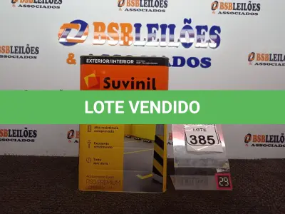 LOTE 385 - 01 LATA DE TINTA PARA PISO CINZA FOSCO ESCURO MARCA SUVINIL 18L(NOVO). (NO ESTADO) ATENÇÃO! FAZER A VISITAÇÃO ANTES DE ARREMATAR, NÃO SABEMOS SE FUNCIONA. LEILÃO NÃO TEM GARANTIA E NEM DEVOLUÇÃO, SUJEITO A POSSÍVEIS AVARIAS VISÍVEIS/OCULTAS E/OU AUSÊNCIA DE COMPONENTES.