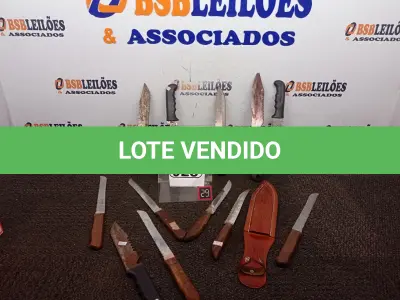 LOTE 028 - 01 LOTE C/APROXIMADAMENTE 12 FACAS MARCAS E MODELOS DIVERSOS. (NO ESTADO) ATENÇÃO! FAZER A VISITAÇÃO ANTES DE ARREMATAR, NÃO SABEMOS SE FUNCIONA. LEILÃO NÃO TEM GARANTIA E NEM DEVOLUÇÃO, SUJEITO A POSSÍVEIS AVARIAS VISÍVEIS/OCULTAS E/OU AUSÊNCIA DE COMPONENTES.