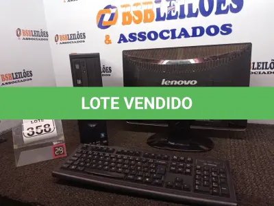 LOTE 358 - 01 CPU ITAUTEC, 01 MONITOR LENOVO E 01 TECLADO. (NO ESTADO) ATENÇÃO! FAZER A VISITAÇÃO ANTES DE ARREMATAR, NÃO SABEMOS SE FUNCIONA. LEILÃO NÃO TEM GARANTIA E NEM DEVOLUÇÃO, SUJEITO A POSSÍVEIS AVARIAS VISÍVEIS/OCULTAS E/OU AUSÊNCIA DE COMPONENTES.