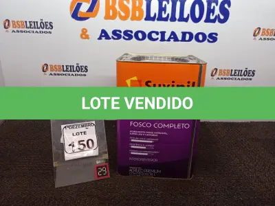 LOTE 150 - 01 LATA DE TINTA MARCA SUVINIL COR BRANCO NEVE ACRÍLICA PREMIUM 18L. (VALIDADE 10/2027) (NOVO) (NO ESTADO) ATENÇÃO! FAZER A VISITAÇÃO ANTES DE ARREMATAR, NÃO SABEMOS SE FUNCIONA. LEILÃO NÃO TEM GARANTIA E NEM DEVOLUÇÃO, SUJEITO A POSSÍVEIS AVARIAS VISÍVEIS/OCULTAS E/OU AUSÊNCIA DE COMPONENTES.