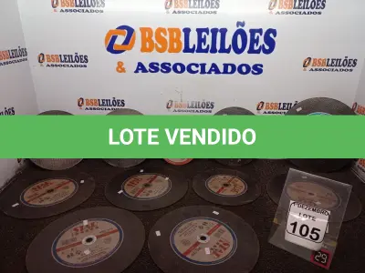 LOTE 105 - 10 DISCOS DE POLICORTE E 01 DISCO DE DESBASTE MARCAS E MODELOS DIVERSOS. (NO ESTADO) ATENÇÃO! FAZER A VISITAÇÃO ANTES DE ARREMATAR, NÃO SABEMOS SE FUNCIONA. LEILÃO NÃO TEM GARANTIA E NEM DEVOLUÇÃO, SUJEITO A POSSÍVEIS AVARIAS VISÍVEIS/OCULTAS E/OU AUSÊNCIA DE COMPONENTES.