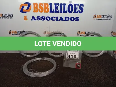 LOTE 416 - 05 ROLOS DE ARAME ZINCADO 1,24MM MARCA GERDAU. (NO ESTADO) ATENÇÃO! FAZER A VISITAÇÃO ANTES DE ARREMATAR, NÃO SABEMOS SE FUNCIONA. LEILÃO NÃO TEM GARANTIA E NEM DEVOLUÇÃO, SUJEITO A POSSÍVEIS AVARIAS VISÍVEIS/OCULTAS E/OU AUSÊNCIA DE COMPONENTES.
