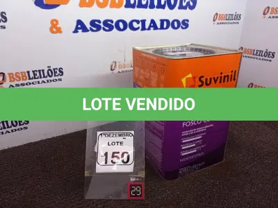 LOTE 150 - 01 LATA DE TINTA MARCA SUVINIL COR BRANCO NEVE ACRÍLICA PREMIUM 18L. (VALIDADE 10/2027) (NOVO) (NO ESTADO) ATENÇÃO! FAZER A VISITAÇÃO ANTES DE ARREMATAR, NÃO SABEMOS SE FUNCIONA. LEILÃO NÃO TEM GARANTIA E NEM DEVOLUÇÃO, SUJEITO A POSSÍVEIS AVARIAS VISÍVEIS/OCULTAS E/OU AUSÊNCIA DE COMPONENTES.