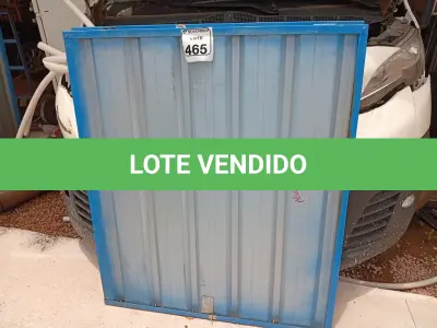 LOTE 465 - 02 PORTAS NA COR VERDE MEDINDO 1,00X16 COMPRIMENTO, 98 DE LARGURANA COR AZUL. (NO ESTADO) ATENÇÃO! FAZER A VISITAÇÃO ANTES DE ARREMATAR, NÃO SABEMOS SE FUNCIONA. LEILÃO NÃO TEM GARANTIA E NEM DEVOLUÇÃO, SUJEITO A POSSÍVEIS AVARIAS VISÍVEIS/OCULTAS E/OU AUSÊNCIA DE COMPONENTES.