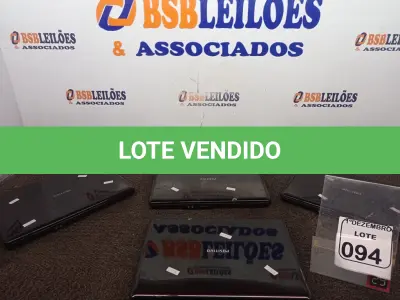 LOTE 094 - 04 NOTEBOOK’S MARCAS E MODELOS DIVERSOS P/RETIRADA DE PEÇAS. (NO ESTADO) ATENÇÃO! FAZER A VISITAÇÃO ANTES DE ARREMATAR, NÃO SABEMOS SE FUNCIONA. LEILÃO NÃO TEM GARANTIA E NEM DEVOLUÇÃO, SUJEITO A POSSÍVEIS AVARIAS VISÍVEIS/OCULTAS E/OU AUSÊNCIA DE COMPONENTES.