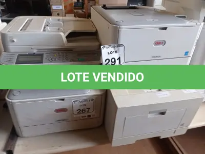 LOTE 291 - 04 IMPRESSORAS MARCAS E MODELOS DIVERSOS SENDO UMA MULTIFUNCIONAL. (NO ESTADO) ATENÇÃO! FAZER A VISITAÇÃO ANTES DE ARREMATAR, NÃO SABEMOS SE FUNCIONA. LEILÃO NÃO TEM GARANTIA E NEM DEVOLUÇÃO, SUJEITO A POSSÍVEIS AVARIAS VISÍVEIS/OCULTAS E/OU AUSÊNCIA DE COMPONENTES.