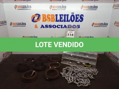 LOTE 114 - 08 ROLOS DE ARAME 01 MOSTRUÁRIO P/BROCAS E 01 CORRENTE 3METROS. (NO ESTADO) ATENÇÃO! FAZER A VISITAÇÃO ANTES DE ARREMATAR, NÃO SABEMOS SE FUNCIONA. LEILÃO NÃO TEM GARANTIA E NEM DEVOLUÇÃO, SUJEITO A POSSÍVEIS AVARIAS VISÍVEIS/OCULTAS E/OU AUSÊNCIA DE COMPONENTES.