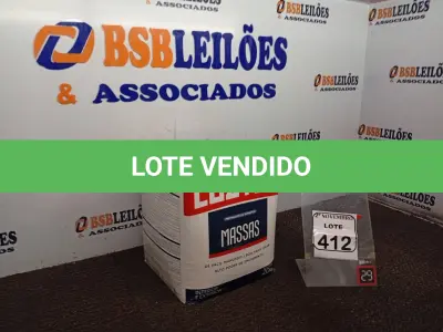 LOTE 412 - 01 MASSA CORRIDA MARCA LUZTOL 20KG(NOVO). (NO ESTADO) ATENÇÃO! FAZER A VISITAÇÃO ANTES DE ARREMATAR, NÃO SABEMOS SE FUNCIONA. LEILÃO NÃO TEM GARANTIA E NEM DEVOLUÇÃO, SUJEITO A POSSÍVEIS AVARIAS VISÍVEIS/OCULTAS E/OU AUSÊNCIA DE COMPONENTES.