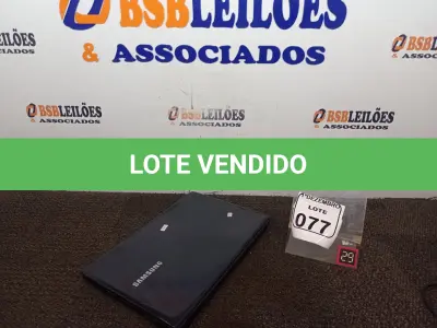 LOTE 077 - 01 NOTEBOOK MARCA SAMSUNG ICORE 3 P/RETIRADA DE PEÇAS. (NO ESTADO) ATENÇÃO! FAZER A VISITAÇÃO ANTES DE ARREMATAR, NÃO SABEMOS SE FUNCIONA. LEILÃO NÃO TEM GARANTIA E NEM DEVOLUÇÃO, SUJEITO A POSSÍVEIS AVARIAS VISÍVEIS/OCULTAS E/OU AUSÊNCIA DE COMPONENTES.