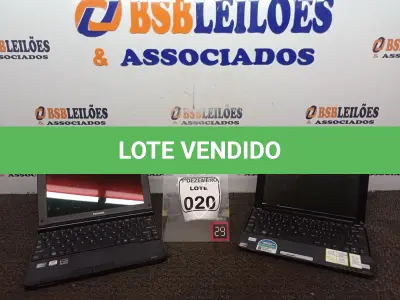 LOTE 020 - 02 NETBOOKS MARCA TOSHIBA E EEE. (NO ESTADO) ATENÇÃO! FAZER A VISITAÇÃO ANTES DE ARREMATAR, NÃO SABEMOS SE FUNCIONA. LEILÃO NÃO TEM GARANTIA E NEM DEVOLUÇÃO, SUJEITO A POSSÍVEIS AVARIAS VISÍVEIS/OCULTAS E/OU AUSÊNCIA DE COMPONENTES.