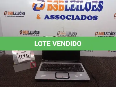 LOTE 015 - 01 NOTEBOOK MARCA HP. (NO ESTADO) ATENÇÃO! FAZER A VISITAÇÃO ANTES DE ARREMATAR, NÃO SABEMOS SE FUNCIONA. LEILÃO NÃO TEM GARANTIA E NEM DEVOLUÇÃO, SUJEITO A POSSÍVEIS AVARIAS VISÍVEIS/OCULTAS E/OU AUSÊNCIA DE COMPONENTES.