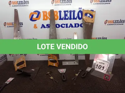 LOTE 101 - 03 SERROTES 01 ESQUADRO E 02 ESPÁTULAS. (NO ESTADO) ATENÇÃO! FAZER A VISITAÇÃO ANTES DE ARREMATAR, NÃO SABEMOS SE FUNCIONA. LEILÃO NÃO TEM GARANTIA E NEM DEVOLUÇÃO, SUJEITO A POSSÍVEIS AVARIAS VISÍVEIS/OCULTAS E/OU AUSÊNCIA DE COMPONENTES.