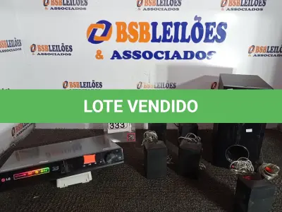 LOTE 333 - 01 HOME-THEATER MARCA LG. (NO ESTADO) ATENÇÃO! FAZER A VISITAÇÃO ANTES DE ARREMATAR, NÃO SABEMOS SE FUNCIONA. LEILÃO NÃO TEM GARANTIA E NEM DEVOLUÇÃO, SUJEITO A POSSÍVEIS AVARIAS VISÍVEIS/OCULTAS E/OU AUSÊNCIA DE COMPONENTES.