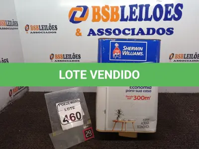 LOTE 460 - 01 LATA DE TINTA SHERWIN WILLIAMS KEM TONE ANTIMOFO 18L.(SEM USO) (NO ESTADO) ATENÇÃO! FAZER A VISITAÇÃO ANTES DE ARREMATAR, NÃO SABEMOS SE FUNCIONA. LEILÃO NÃO TEM GARANTIA E NEM DEVOLUÇÃO, SUJEITO A POSSÍVEIS AVARIAS VISÍVEIS/OCULTAS E/OU AUSÊNCIA DE COMPONENTES.