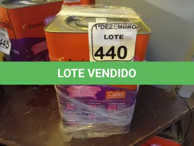 LOTE 440 - 01 LATA DE TINTA MARCA SUVINIL COR BRANCO NEVE ACRÍLICA PREMIUM 18L. (VALIDADE 10/2027)(NOVO) (NO ESTADO) ATENÇÃO! FAZER A VISITAÇÃO ANTES DE ARREMATAR, NÃO SABEMOS SE FUNCIONA. LEILÃO NÃO TEM GARANTIA E NEM DEVOLUÇÃO, SUJEITO A POSSÍVEIS AVARIAS VISÍVEIS/OCULTAS E/OU AUSÊNCIA DE COMPONENTES.