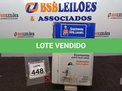 LOTE 448 - 01 LATA DE TINTA SHERWIN WILLIAMS KEM TONE ANTIMOFO 18L.(SEM USO) (NO ESTADO) ATENÇÃO! FAZER A VISITAÇÃO ANTES DE ARREMATAR, NÃO SABEMOS SE FUNCIONA. LEILÃO NÃO TEM GARANTIA E NEM DEVOLUÇÃO, SUJEITO A POSSÍVEIS AVARIAS VISÍVEIS/OCULTAS E/OU AUSÊNCIA DE COMPONENTES.