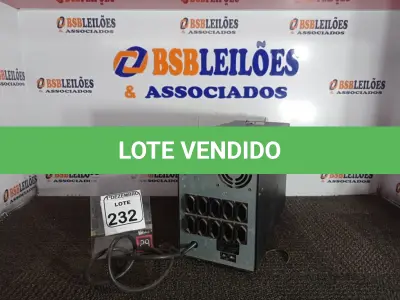 LOTE 232 - 01 NOBREAK MARCA VISION2 MODELO SMS. (NO ESTADO) ATENÇÃO! FAZER A VISITAÇÃO ANTES DE ARREMATAR, NÃO SABEMOS SE FUNCIONA. LEILÃO NÃO TEM GARANTIA E NEM DEVOLUÇÃO, SUJEITO A POSSÍVEIS AVARIAS VISÍVEIS/OCULTAS E/OU AUSÊNCIA DE COMPONENTES.