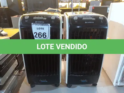 LOTE 266 - 02 CLIMATIZADORES MARCA CADENCE. (NO ESTADO) ATENÇÃO! FAZER A VISITAÇÃO ANTES DE ARREMATAR, NÃO SABEMOS SE FUNCIONA. LEILÃO NÃO TEM GARANTIA E NEM DEVOLUÇÃO, SUJEITO A POSSÍVEIS AVARIAS VISÍVEIS/OCULTAS E/OU AUSÊNCIA DE COMPONENTES.