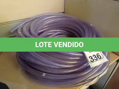 LOTE 336 - 01 ROLO DE MANGUEIRA NA COR BRANCA. (NO ESTADO) ATENÇÃO! FAZER A VISITAÇÃO ANTES DE ARREMATAR, NÃO SABEMOS SE FUNCIONA. LEILÃO NÃO TEM GARANTIA E NEM DEVOLUÇÃO, SUJEITO A POSSÍVEIS AVARIAS VISÍVEIS/OCULTAS E/OU AUSÊNCIA DE COMPONENTES.