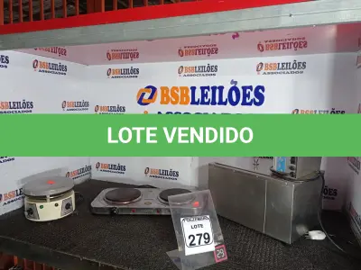 LOTE 279 - 01 FOGÃO ELÉTRICO 02 BOCAS, 01 CUBA ULTRASSÔNICA E MATERIAIS DIVERSOS. (NO ESTADO) ATENÇÃO! FAZER A VISITAÇÃO ANTES DE ARREMATAR, NÃO SABEMOS SE FUNCIONA. LEILÃO NÃO TEM GARANTIA E NEM DEVOLUÇÃO, SUJEITO A POSSÍVEIS AVARIAS VISÍVEIS/OCULTAS E/OU AUSÊNCIA DE COMPONENTES.