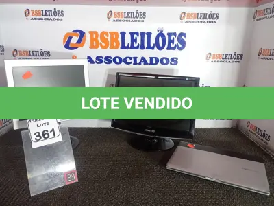 LOTE 361 - 01 NOTEBOOK MARCA SAMSUNG E 02 MONITORES MARCAS E MODELOS DIVERSOS. (NO ESTADO) ATENÇÃO! FAZER A VISITAÇÃO ANTES DE ARREMATAR, NÃO SABEMOS SE FUNCIONA. LEILÃO NÃO TEM GARANTIA E NEM DEVOLUÇÃO, SUJEITO A POSSÍVEIS AVARIAS VISÍVEIS/OCULTAS E/OU AUSÊNCIA DE COMPONENTES.