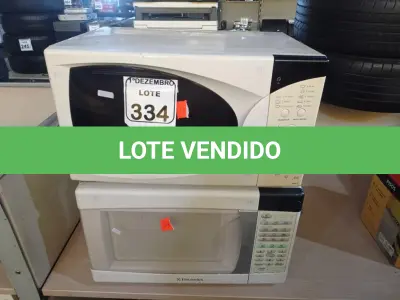 LOTE 334 - 02 MICRO-ONDAS MARCA ELECTROLUX C/PRATO. (NO ESTADO) ATENÇÃO! FAZER A VISITAÇÃO ANTES DE ARREMATAR, NÃO SABEMOS SE FUNCIONA. LEILÃO NÃO TEM GARANTIA E NEM DEVOLUÇÃO, SUJEITO A POSSÍVEIS AVARIAS VISÍVEIS/OCULTAS E/OU AUSÊNCIA DE COMPONENTES.