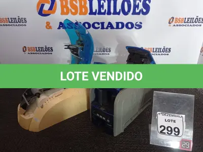 LOTE 299 - 02 IMPRESSORAS DE CARTÃO MARCA EVOLIS E DATACARD. (NO ESTADO) ATENÇÃO! FAZER A VISITAÇÃO ANTES DE ARREMATAR, NÃO SABEMOS SE FUNCIONA. LEILÃO NÃO TEM GARANTIA E NEM DEVOLUÇÃO, SUJEITO A POSSÍVEIS AVARIAS VISÍVEIS/OCULTAS E/OU AUSÊNCIA DE COMPONENTES.
