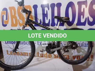 LOTE 458 - 01 BICICLETA MARCA HELAND. (NO ESTADO) ATENÇÃO! FAZER A VISITAÇÃO ANTES DE ARREMATAR, NÃO SABEMOS SE FUNCIONA. LEILÃO NÃO TEM GARANTIA E NEM DEVOLUÇÃO, SUJEITO A POSSÍVEIS AVARIAS VISÍVEIS/OCULTAS E/OU AUSÊNCIA DE COMPONENTES.
