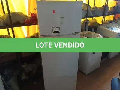 LOTE 408 - 01 GELADEIRA MARCA CONSUL 220V. (NO ESTADO) ATENÇÃO! FAZER A VISITAÇÃO ANTES DE ARREMATAR, NÃO SABEMOS SE FUNCIONA. LEILÃO NÃO TEM GARANTIA E NEM DEVOLUÇÃO, SUJEITO A POSSÍVEIS AVARIAS VISÍVEIS/OCULTAS E/OU AUSÊNCIA DE COMPONENTES.