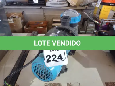 LOTE 224 - 01 BOMBA D’ÁGUA P/PISCINA. (NO ESTADO) ATENÇÃO! FAZER A VISITAÇÃO ANTES DE ARREMATAR, NÃO SABEMOS SE FUNCIONA. LEILÃO NÃO TEM GARANTIA E NEM DEVOLUÇÃO, SUJEITO A POSSÍVEIS AVARIAS VISÍVEIS/OCULTAS E/OU AUSÊNCIA DE COMPONENTES.