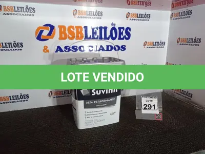 LOTE 291 - 01 GALÃO DE TINTA FOSCO BRANCO MARCA SUVINIL 18L.(VALIDADE 09/2027)(NO ESTADO) ATENÇÃO! FAZER A VISITAÇÃO ANTES DE ARREMATAR, NÃO SABEMOS SE FUNCIONA. LEILÃO NÃO TEM GARANTIA E NEM DEVOLUÇÃO, SUJEITO A POSSÍVEIS AVARIAS VISÍVEIS/OCULTAS E/OU AUSÊNCIA DE COMPONENTES.