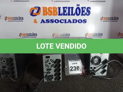 LOTE 236 - 03 NOBREAKS MARCAS E MODELOS DIVERSOS. (NO ESTADO) ATENÇÃO! FAZER A VISITAÇÃO ANTES DE ARREMATAR, NÃO SABEMOS SE FUNCIONA. LEILÃO NÃO TEM GARANTIA E NEM DEVOLUÇÃO, SUJEITO A POSSÍVEIS AVARIAS VISÍVEIS/OCULTAS E/OU AUSÊNCIA DE COMPONENTES.