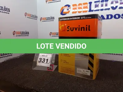 LOTE 331 - 01 LATA DE TINTA MARCA SUVINIL COR CINZA FOSCO ESCURO 18L. (NOVO) (VALIDADE 10/2027) (NO ESTADO) ATENÇÃO! FAZER A VISITAÇÃO ANTES DE ARREMATAR, NÃO SABEMOS SE FUNCIONA. LEILÃO NÃO TEM GARANTIA E NEM DEVOLUÇÃO, SUJEITO A POSSÍVEIS AVARIAS VISÍVEIS/OCULTAS E/OU AUSÊNCIA DE COMPONENTES.