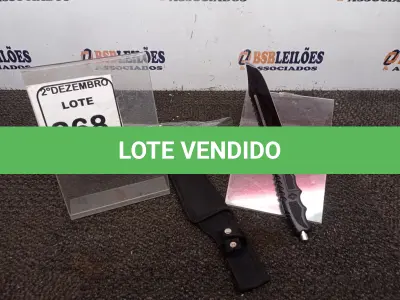 LOTE 268 - 01 FACA TAMANHO MEDIANO(NOVO). (NO ESTADO) ATENÇÃO! FAZER A VISITAÇÃO ANTES DE ARREMATAR, NÃO SABEMOS SE FUNCIONA. LEILÃO NÃO TEM GARANTIA E NEM DEVOLUÇÃO, SUJEITO A POSSÍVEIS AVARIAS VISÍVEIS/OCULTAS E/OU AUSÊNCIA DE COMPONENTES.