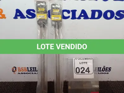 LOTE 024 - 02 TALHADEIRAS SDS-MAX 25X400MM MARCA FERTAK(NOVO). (NO ESTADO) ATENÇÃO! FAZER A VISITAÇÃO ANTES DE ARREMATAR, NÃO SABEMOS SE FUNCIONA. LEILÃO NÃO TEM GARANTIA E NEM DEVOLUÇÃO, SUJEITO A POSSÍVEIS AVARIAS VISÍVEIS/OCULTAS E/OU AUSÊNCIA DE COMPONENTES.