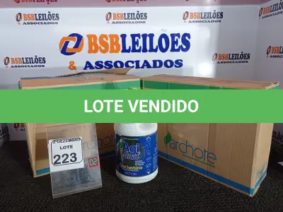LOTE 223 - 02 CAIXAS C/03 GALÕES DE ÁGUA SANITÁRIA DE 5L CADA, MARCA AGI FÁCIL. (NO ESTADO) ATENÇÃO! FAZER A VISITAÇÃO ANTES DE ARREMATAR, NÃO SABEMOS SE FUNCIONA. LEILÃO NÃO TEM GARANTIA E NEM DEVOLUÇÃO, SUJEITO A POSSÍVEIS AVARIAS VISÍVEIS/OCULTAS E/OU AUSÊNCIA DE COMPONENTES.