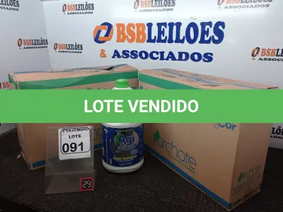 LOTE 091 - 02 CAIXAS C/03 GALÕES DE ÁGUA SANITÁRIA DE 5L CADA, MARCA AGI FÁCIL. (NO ESTADO) ATENÇÃO! FAZER A VISITAÇÃO ANTES DE ARREMATAR, NÃO SABEMOS SE FUNCIONA. LEILÃO NÃO TEM GARANTIA E NEM DEVOLUÇÃO, SUJEITO A POSSÍVEIS AVARIAS VISÍVEIS/OCULTAS E/OU AUSÊNCIA DE COMPONENTES.