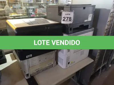 LOTE 278 - 04 IMPRESSORAS MAR5CAS E MODELOS DIVERSOS. (NO ESTADO) ATENÇÃO! FAZER A VISITAÇÃO ANTES DE ARREMATAR, NÃO SABEMOS SE FUNCIONA. LEILÃO NÃO TEM GARANTIA E NEM DEVOLUÇÃO, SUJEITO A POSSÍVEIS AVARIAS VISÍVEIS/OCULTAS E/OU AUSÊNCIA DE COMPONENTES.