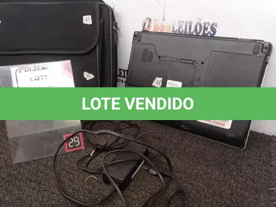 LOTE 100 - 01 NOTEBOOK MARCA STI DUAL CORE HD 250GB, 2GB DE MEMÓRIA E WEBCAM C/MALETA E FONTE. (NO ESTADO) ATENÇÃO! FAZER A VISITAÇÃO ANTES DE ARREMATAR, NÃO SABEMOS SE FUNCIONA. LEILÃO NÃO TEM GARANTIA E NEM DEVOLUÇÃO, SUJEITO A POSSÍVEIS AVARIAS VISÍVEIS/OCULTAS E/OU AUSÊNCIA DE COMPONENTES.