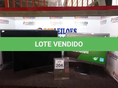 LOTE 204 - 01 TV 32” MARCA SAMSUNG E 01 MONITOR LCD. (NO ESTADO) ATENÇÃO! FAZER A VISITAÇÃO ANTES DE ARREMATAR, NÃO SABEMOS SE FUNCIONA. LEILÃO NÃO TEM GARANTIA E NEM DEVOLUÇÃO, SUJEITO A POSSÍVEIS AVARIAS VISÍVEIS/OCULTAS E/OU AUSÊNCIA DE COMPONENTES.