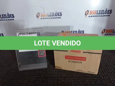 LOTE 229 - 01 CAIXA C/06 CATALISADORES MARCA ANJO CONTENDO 450ML EM CADA LATA(NOVO). (NO ESTADO) ATENÇÃO! FAZER A VISITAÇÃO ANTES DE ARREMATAR, NÃO SABEMOS SE FUNCIONA. LEILÃO NÃO TEM GARANTIA E NEM DEVOLUÇÃO, SUJEITO A POSSÍVEIS AVARIAS VISÍVEIS/OCULTAS E/OU AUSÊNCIA DE COMPONENTES.