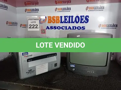 LOTE 222 - 01 FRAGMENTADORA DE PAPEL E 01 TV DE TUBO14” MARCA PHILIPS. (NO ESTADO) ATENÇÃO! FAZER A VISITAÇÃO ANTES DE ARREMATAR, NÃO SABEMOS SE FUNCIONA. LEILÃO NÃO TEM GARANTIA E NEM DEVOLUÇÃO, SUJEITO A POSSÍVEIS AVARIAS VISÍVEIS/OCULTAS E/OU AUSÊNCIA DE COMPONENTES.