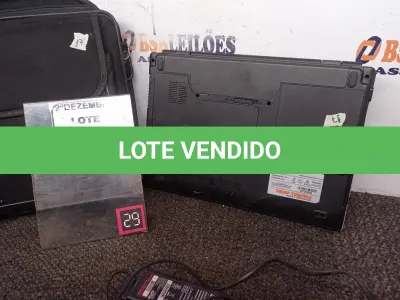 LOTE 090 - 01 NOTEBOOK MARCA STI DUAL CORE HD 500GB, 2GB DE MEMÓRIA E WEBCAM C/MALETA E FONTE. (NO ESTADO) ATENÇÃO! FAZER A VISITAÇÃO ANTES DE ARREMATAR, NÃO SABEMOS SE FUNCIONA. LEILÃO NÃO TEM GARANTIA E NEM DEVOLUÇÃO, SUJEITO A POSSÍVEIS AVARIAS VISÍVEIS/OCULTAS E/OU AUSÊNCIA DE COMPONENTES.