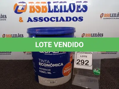 LOTE 292 - 01 GALÃO DE TINTA MARCA QUALITEX. (NO ESTADO) ATENÇÃO! FAZER A VISITAÇÃO ANTES DE ARREMATAR, NÃO SABEMOS SE FUNCIONA. LEILÃO NÃO TEM GARANTIA E NEM DEVOLUÇÃO, SUJEITO A POSSÍVEIS AVARIAS VISÍVEIS/OCULTAS E/OU AUSÊNCIA DE COMPONENTES.